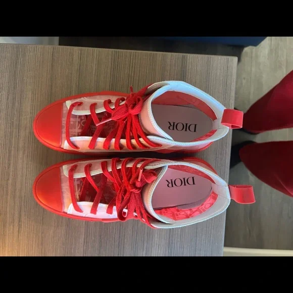 Dior B23 High Red Worn once fresh smell authenticated shoe to wear